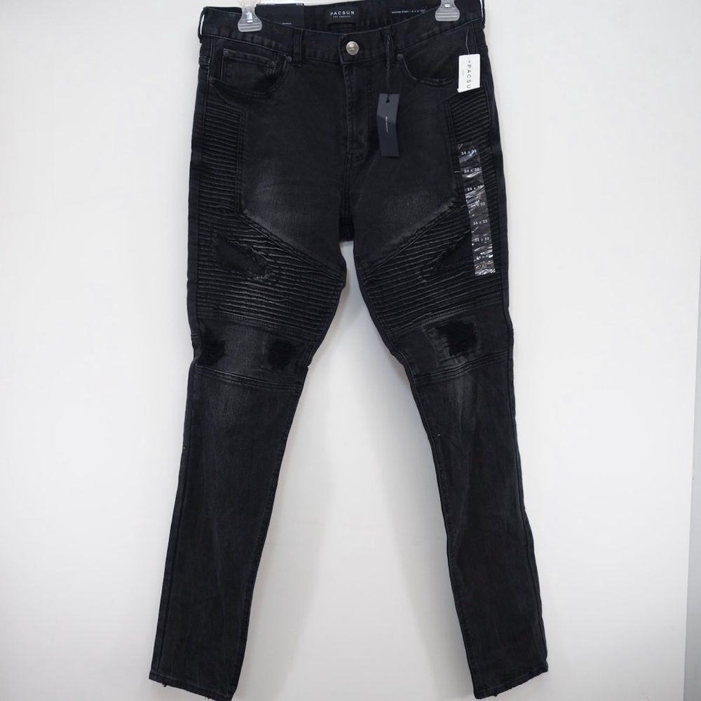 Pacsun Black Ripped Skinny Jeans - 34 X 32